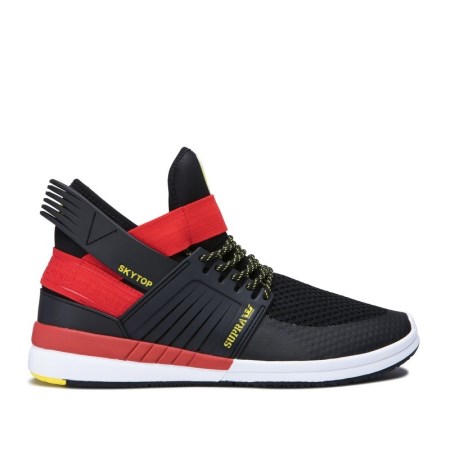 Supra Skytop V Womens High Tops Shoes Black/Red UK 15UGX